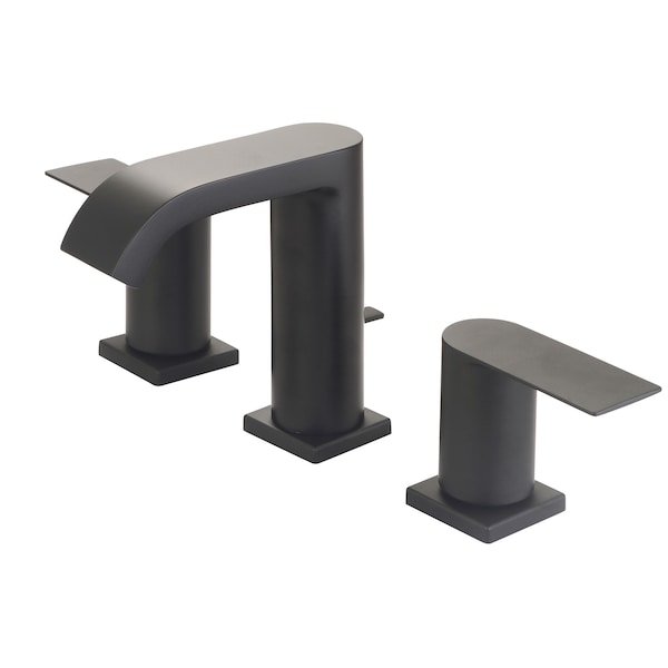 Olympia Faucets Two Handle Lavatory Widespread Faucet, Compression Hose, Black, Number of Holes: 3 Hole L-7492-MB - main